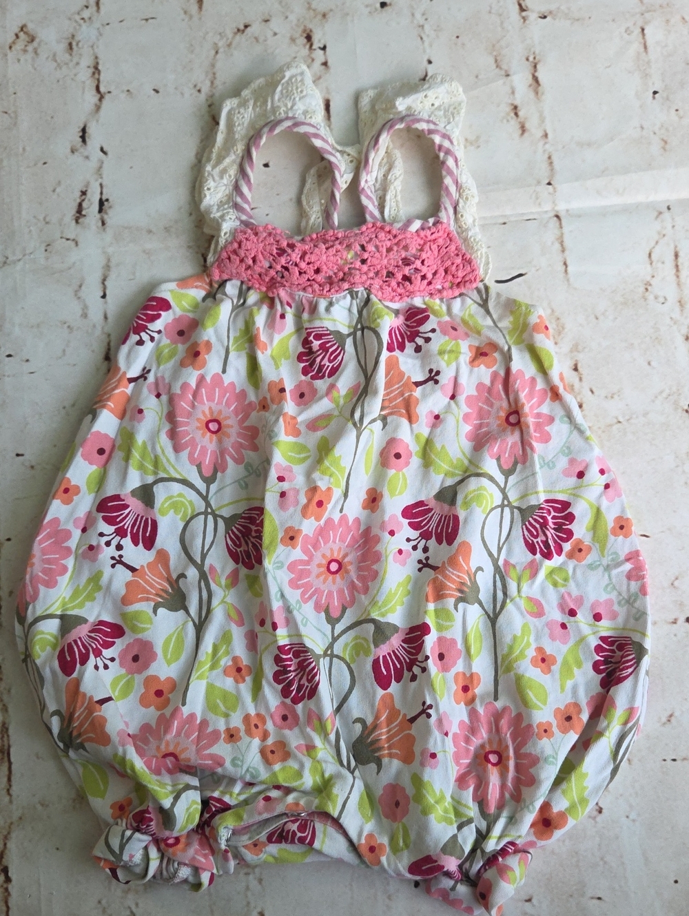 Matilda Jane Pink White Floral Bubble One-Piece
